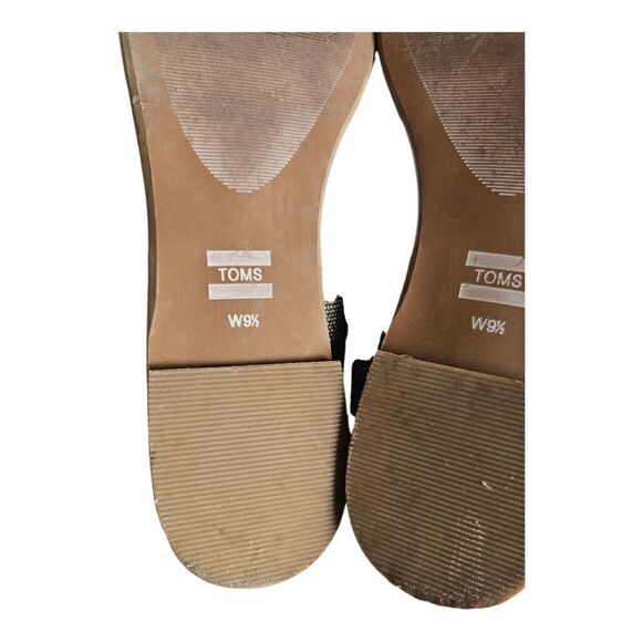 TOMS Jutti D'Orsay Black Suede Metallic Woven Flats - Size 9 1/2 - Picture 8 of 8